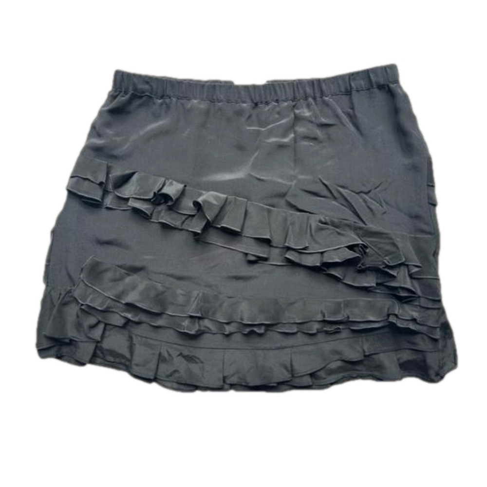Banana Republic silk ruffle black mini skirt size 8